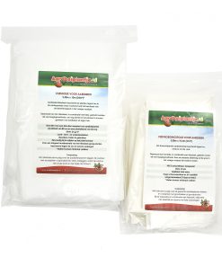 Vervroegingspakket voor aardbeiplanten met informatie etiket