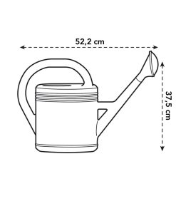 elho Gieter 10ltr zwart – tekening met afmetingen