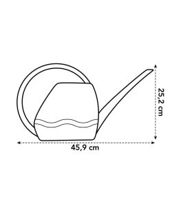 elho Gieter 3,5ltr antraciet – tekening met afmetingen